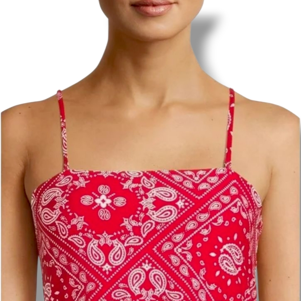 No Boundaries Red Bandana Tube Top With Removable Straps | Junior's XXXL - Picture 6 of 11